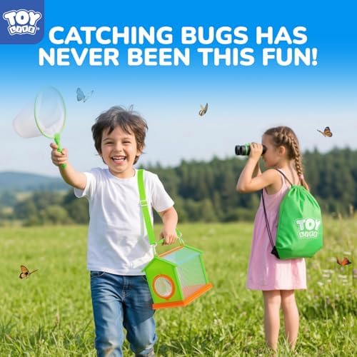 TOY Life Bug Catcher for Kids, Bug Catching Kit Kids Explorer Kit with Bug Net, Catching Tool, Tweezers, Magnifying Glass, Binoculars, Insect Catcher, Educational Outdoor Toys Kid Adventure Set - Image 2