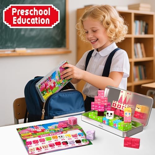 Princess Magnetic Building Blocks Travel Toys - 35PCS Magnet Cubes for Kids Ages 4-8, STEM Learning Toys, Portable Magnetic Toys Set for Toddlers 3-5, Boys & Girls，Birthday Gifts, Classroom Prizes - Image 4