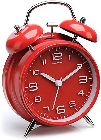 Peakeep 4 Inches Twin Bell Loud Alarm Clock for Heavy Sleepers by PEAKEEP