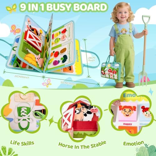 Aurasys Farm Busy Book Montessori Travel Toy for Toddlers - Image 2