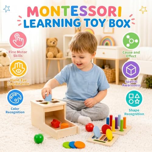 Montessori Toys for 1 Year Old, 4 in 1 Object Permanence Toys for Babies - Image 3