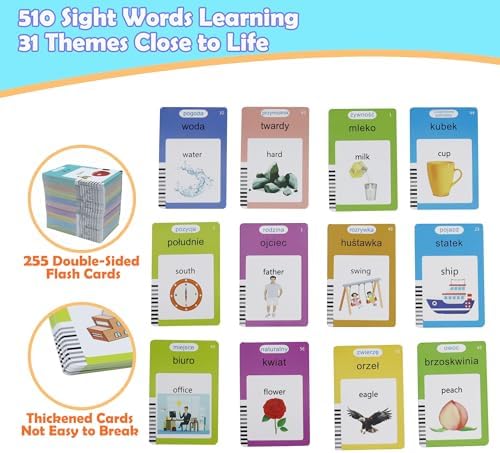 MAYAPHILOS 510 Sight Words Polish and English Talking Flash Cards - Image 2