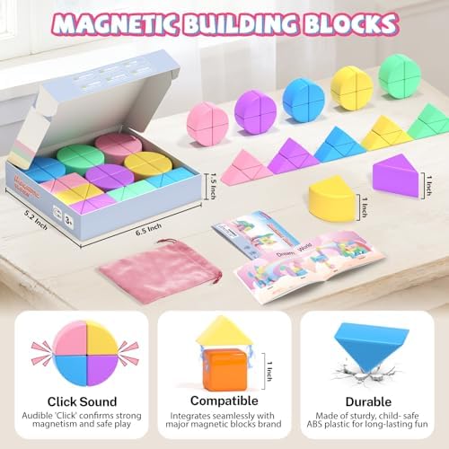 40Pcs Magnetic Blocks,Montessori STEM Toys, Ideal Gifts for Kids Ages 3+ - Image 2