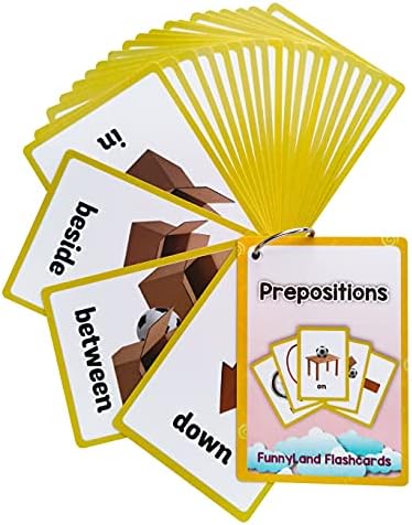 Lilias Prepositions Flash Cards, Toddler & Preschool Learning Toys, Kindergarten Homeschool Supplies, 22 Cards, 4.3 X 3.14 Inch by Unknown