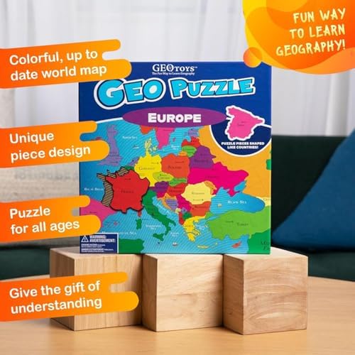 GeoPuzzle Europe Jigsaw Puzzles, 58 Pc Map Puzzle for Kids Ages 6 and Up - Image 3