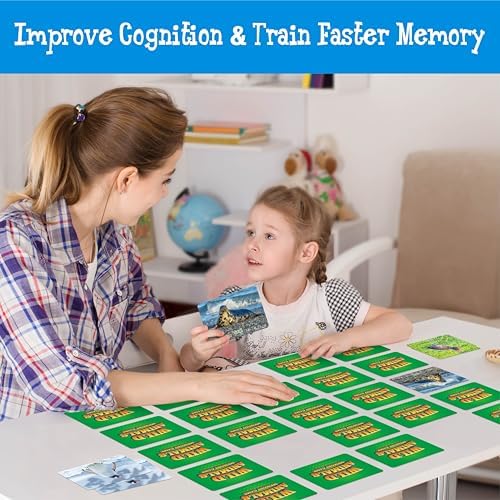 Hebayy Wild Animal Matching Game, 80 PCS Realistic Animal Memory Matching Cards for Toddlers 40 Pairs Real Animal Memory Cards Educational Toys for Preschool Boys & Girls 4 5 6 Years Old - Image 2