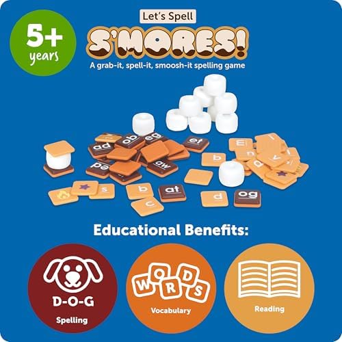 Learning Resources Let's Spell S'mores - Montessori Toys, Kindergarten Learning Activities, Phonemic Awareness Flash Cards, Dyslexia Tools for Kids, Speech Therapy Materials, Learn to Read - Image 5