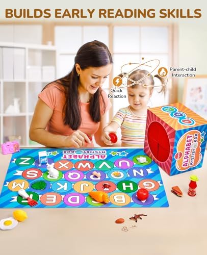 JoyCat Mystery Alphabet Box for Kids 52 PCS Letters Sorting Matching Game Activities Letter Sounds Fine Motor Learning Toys for Preschool Kindergarten Classroom - Easter Basket Stuffers Gifts for Kids - Image 5