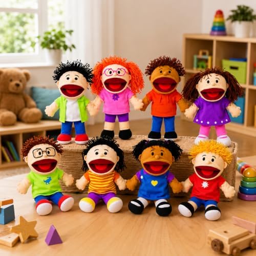 Fun Express Hand Puppets for Kids, 8 Multicultural, 14 Inch - Image 5