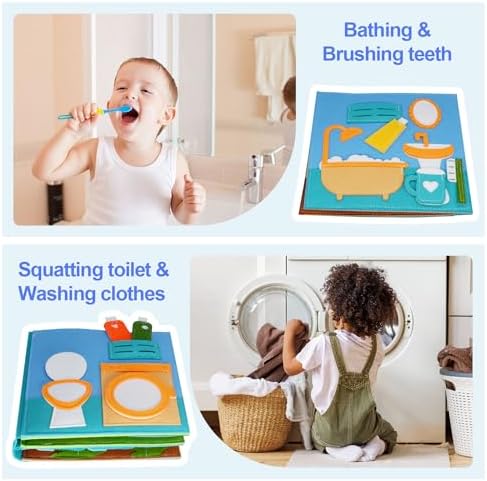 BizyKoady Montessori Busy Book for Toddlers 2-4, Pretend Play Quiet Book - Image 4