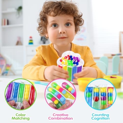 2 PCS Color Sorting Sensory Toys for Toddlers: Quiet Calming Travel Roadtrip Toys for Kids - Color Matching Game for Preschool Learning Activities - Classroom Prizes Toddlers Travel Essentials - Image 2