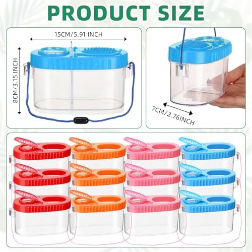Halloscume 12 Pcs Insect Bug Viewer for Kids Explorer Outdoor Set Bug Catcher Containers for Insects Magnifying Insect Box Observation Kit for Science Nature Exploration Collecting - Image 2