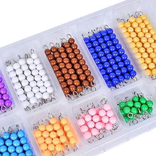 Montessori Math Toys Material for Toddlers 10 Sets Colored Bead Chains 1-10 - Image 3