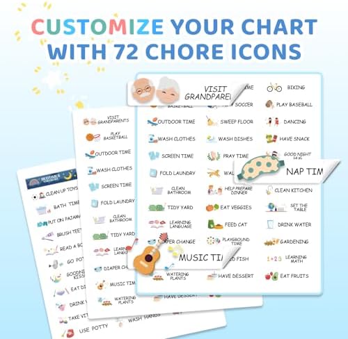 Upgraded Slider 3 in 1 Bedtime/Morning/Daily Routine Chart for Kids, Magnetic Chore Chart for Kids, Visual Schedule for Kids Toddlers Schedule Board for Home - Image 3