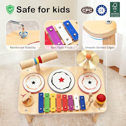 WINYGZ 9-in-1 Baby Drum Set, Low Noise Montessori Musical Instruments. - Image 4