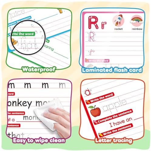 16PACK Alphabet Numbers Shapes Flash Cards,Sentence Building - Image 3