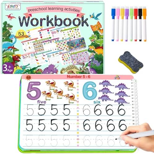 ALIANFLY Preschool Learning Activities Educational Workbook - Toddler Prek Montessori Handwriting Practice Activity Tracing Toys Busy Book for Kids, Autism Learning Materials and ABC Learning Book by ALIANFLY