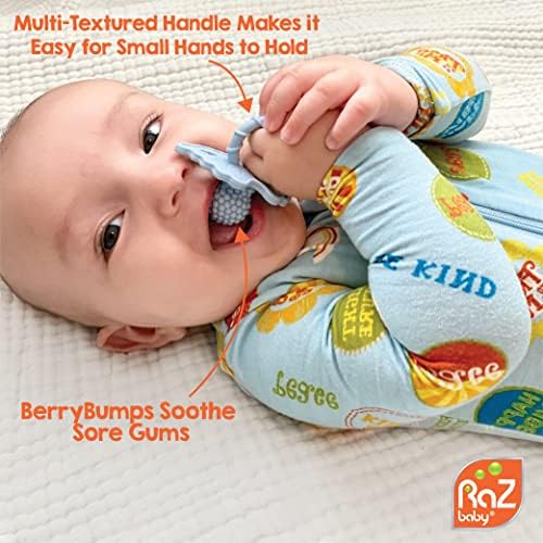 RaZbaby RaZbuddy RaZberry Teether/Pacifier Holder w/Removable Baby Teether Toy - 0M+ - Bpa Free - (Elephant) - Image 4