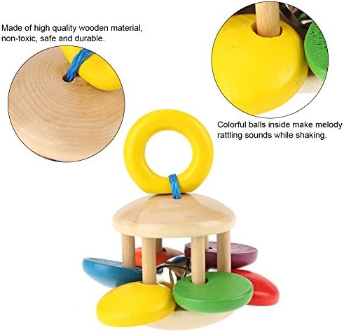 Baby Rattles, Grasping Toy, Wooden Musical Educational Toy, Safe and Durable for Infants 3 Months and Up (Flower Shape) - Image 6