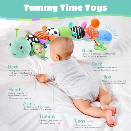 AWOTOY Baby Sensory Toys Music Caterpillar Plush Infant Toys 0 6 12 Months - Image 2