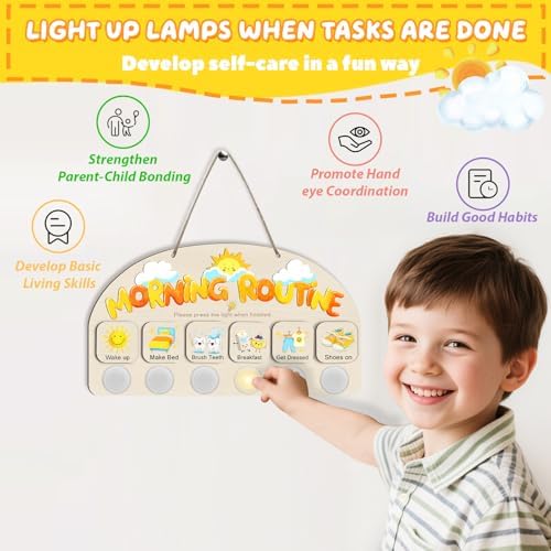 Morning Routine Chart for Toddlers, Visual Schedule Chart Planner - Image 2