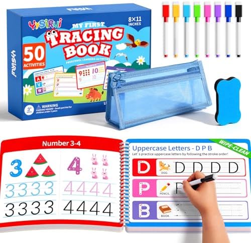 Preschool Learning Activities, Tracing Books for Kids Ages 3+, Toddler Handwriting Practice, Letter Tracing for Kids, Preschool Kindergarten Workbooks 3+, Learning Books for 3+ Years Old by YySiRui