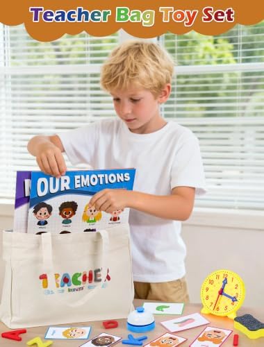 Pretend Teacher Role Play School Set with Emotion and Body Puzzles - Image 7