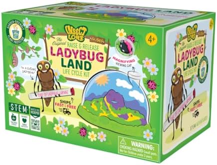 Insect Lore Ladybug Land with Prepaid Voucher - Redeem Voucher for 10-15 Native Ladybug Larvae - Diorama Style Ladybug Habitat for Kids - Observe, Raise, & Release Adult Ladybugs - Image 3