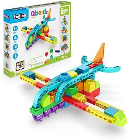 Engino QBOIDZ Airplane, Building Blocks for Ages 3+, Preschool Educational Toys for Kids, Building Kit for Boys & Girls, Montessori Toys, STEM Toddler (5 Models) by Engino