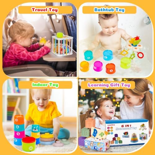 6 in 1 Montessori Toy for Babies Sensory Set for Infant Early Learning Gift - Image 6