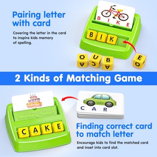 Matching Letter Game for 3 4 5 Year Old Girls Gifts, ABC Learning Toys for Kids Age 3-5, Educational Spelling Games Toys for Toddler Age 4-8, Preschool Birthday Gifts for 2 3 4 5 Year Old Boys Girls - Image 2