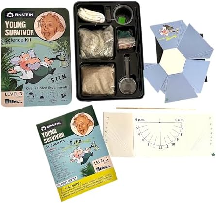 Einstein’s Young Survivor Science Kit for Kids. STEM for Boys & Girls Aged 8 and Above. Over a Dozen of Exciting Experiments Inside. Detailed Picture Guide Included. - Image 2