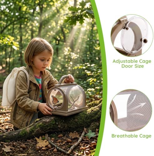 9 Pcs Bug Catcher for Kids, Outdoor Kids Explorer Kit with Magnifying Glass Butterfly Backpack & 6 Bug Catching Accessories, Outdoor Explorer Kit Nature Exploration Toys STEM Gift for Boys Girls 3-12 - Image 3