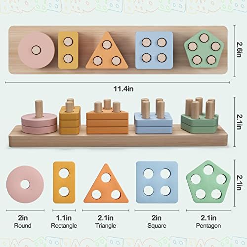 Montessori Toys for 1 2 Year Old Boy Girl, Toddler Toys Wooden Shape Sorter - Image 7