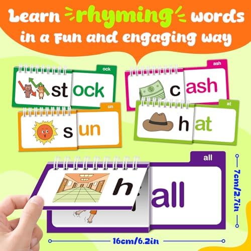 30 Read and Rhyme Flip Books,Word Family Build Book,Learn to Read Phonics Flash Cards,Sight Words Flash Cards Kindergarten Classroom Homeschool Learning Book,Phonics Flashcards,Reading Games - Image 2
