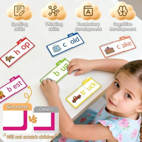 Phonics Flash Cards & Word Family Build Book Fun Kids Flip Books - Image 4