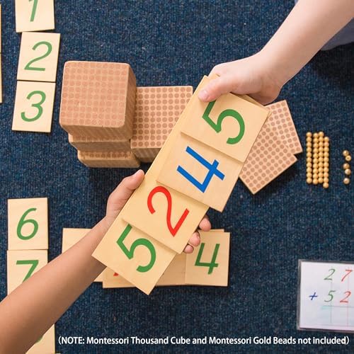 Hidoggy Montessori Small Number Cards with Box (1-9000), Wooden Math Number Counting Manipulative Toys, Basic Math Games Preschool Learning Educational Materials for Toddler Kids 3 4 5 Years - Image 6