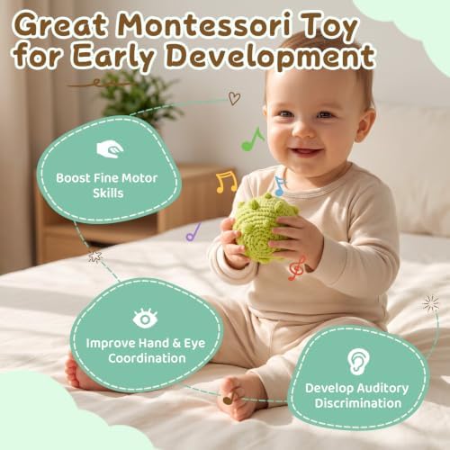 Adena Montessori Soft Knit Sensory Ball with Bell, 6-12mo - Image 4