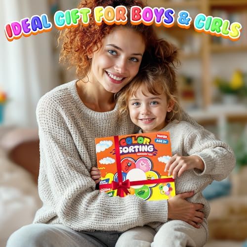 MORECOLL Color Sorting Sensory Toys for Toddlers & Kids, Preschool Fine Motor Skills for Autism, Fidget Color Matching Travel Toys, Calm Down Toy, Birthday Gifts for Boys & Girls - Image 6