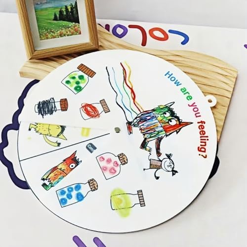 Felt Monster Emotion Wheel for Kids, Interactive Feelings Chart, Social Emotional Learning Tool for Parent-Child Communication & Classroom Activities - Image 2