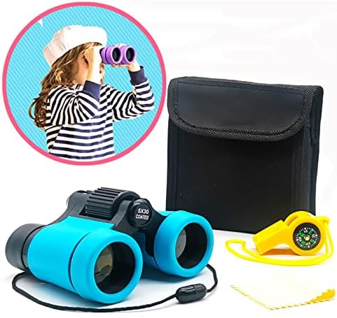Kids Binoculars Ages 3-12 with Compass & Whistle by Besticerollerforface