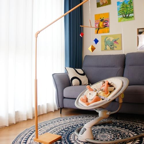 Geometric Octahedron in Multiple Sizes Hanging Mobile, Montessori Mobile, Yellow Blue Red, Wooden Dowel - Image 4