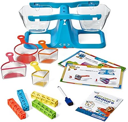 hand2mind Let's Learn to Measure Activity Set, Kids Measuring Cups, Bucket Balance, MathLink Cubes and Activity Cards Set, Teacher Supplies, Classroom Supplies, Preschool Learning, Toddler Learning - Image 3