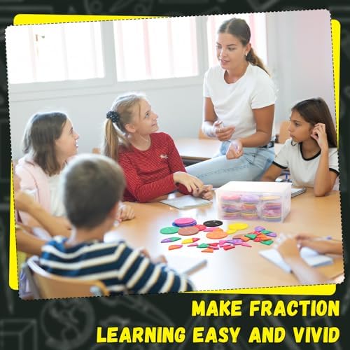 Sayglossy 15 Sets Fraction Circles Fraction Manipulatives for Preschool Elementary School Educational Math Learning Manipulatives for Teacher Bulk with Storage Box - Image 6
