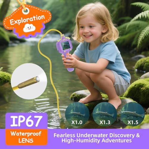 Borescope Snake Camera Endoscope with Light & Flexible Tube for Kids - Educational STEM Science Toy for Boys & Girls Ages 3-10, Birthday for Nature Exploration - Purple - Image 6