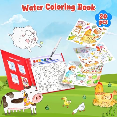 JoyCat Paint with Water Coloring Books for Toddlers (Farm) - Image 3