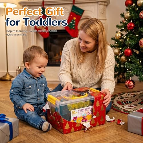 STEM Building Blocks Set for Toddlers 2-5,40Pcs 3D Transparent Blocks Toy,DIY Pyramid Stacking Toy for Toddlers 2 3 4,STEM Preschool Learning Activities for Kids,Sensory Gifts for Age of 3-6 Boy&Girl - Image 7