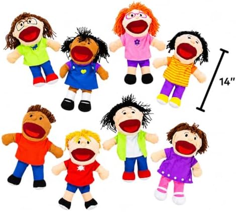 Fun Express Hand Puppets for Kids, 8 Multicultural, 14 Inch - Image 4