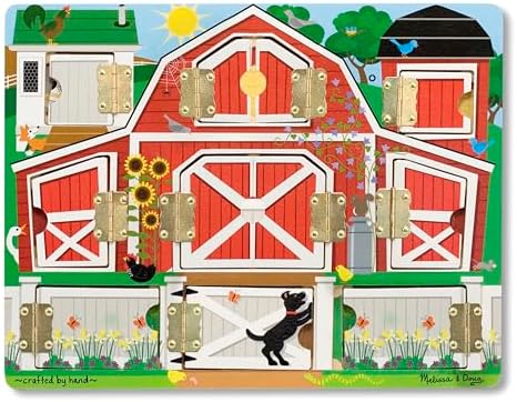 Melissa & Doug Hide and Seek Farm Wooden Activity Board with Barnyard Animal Magnets (Pack of 12) - Image 4