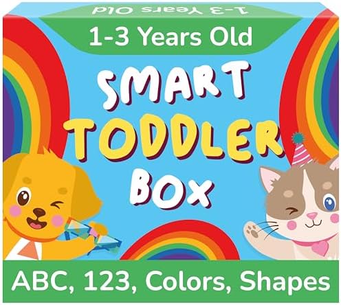 TOYVENTIVE Educational Books, Flash Cards, and Puzzles - Birthday Gifts for 1, 2, 3, and 4 Year Old Boys, Toddler Learning Toys and Activities by ToyVentive